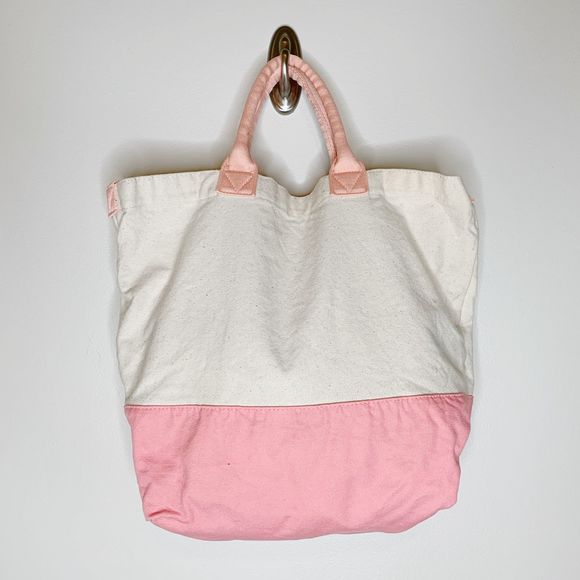 VICTORIAS SECRET Pink Cream Canvas Crossbody Tote - Picture 4 of 12